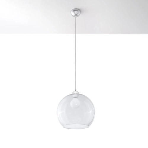 Lampa wisząca kula BALL transparentna szklana do salonu i jadalni nad stół 30 cm