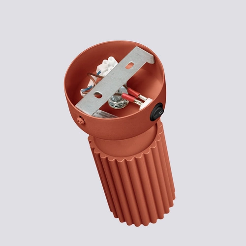 Kinkiet ścienny Karbon ochra czerwona z włącznikiem, aluminium, ruchomy klosz, nowoczesny do salonu