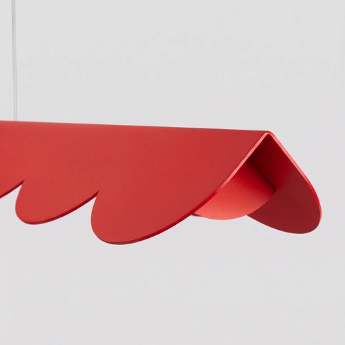 Lampa wisząca BISCUIT LED czerwona regulowana nad wyspę 131 cm