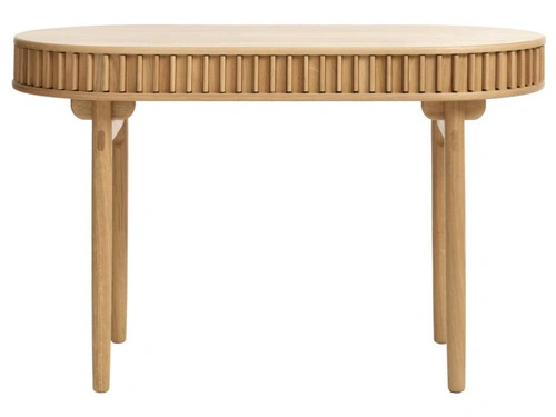 Biurko Carno dębowe nowoczesne do pracy 120 cm owalne UNIQUE