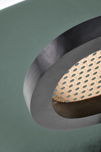 Krzesło tapicerowane welur Sophie zielone do jadalni i salonu nowoczesne na czarnych nogach