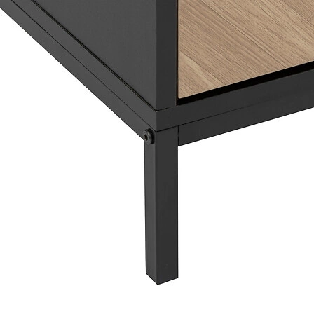 Komoda Chevrons nowoczesna loftowa z szufladami efekt drewna 80 cm do salonu Atmosphera