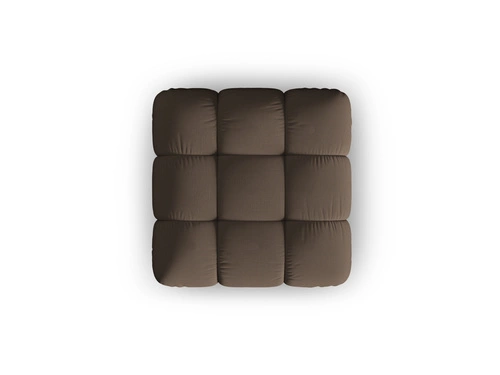 Pufa Bellis Brown 3D pikowana kwadratowa do salonu brązowa nowoczesna tapicerowana siedzisko