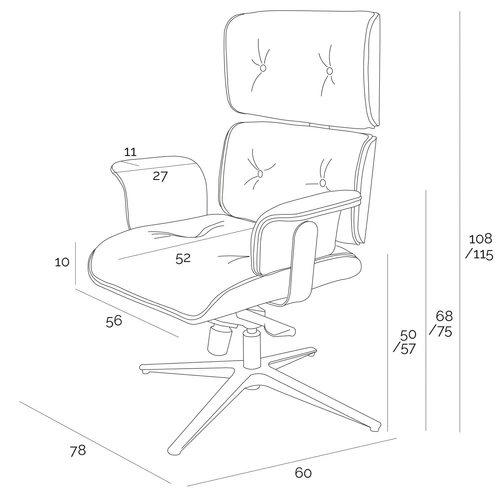 Fotel biurowy VIP Exclusive Home skórzany obrotowy do gabinetu i salonu z regulacją