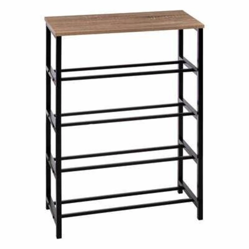 Konsola na buty Aliaj 5five simply smart loftowa z 4 półkami naturalna i czarna do przedpokoju