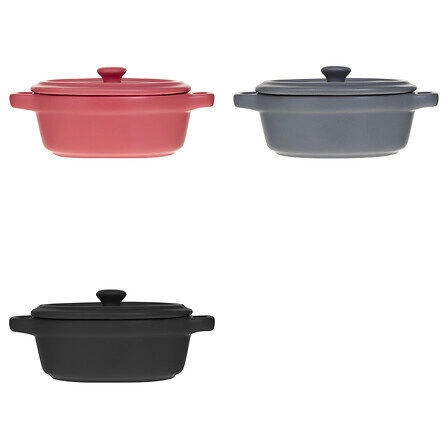 Ceramiczne naczynie do zapiekania Atmosphera różowe owalne do zapiekanek małe 8,5x11 cm