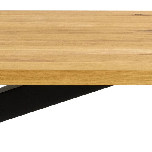 Stół do jadalni Heaven 220x90 cm nowoczesny prostokątny dąb czarny metal Actona