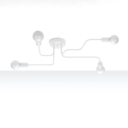 Nowoczesny biały żyrandol sufitowy VECTOR 4 do salonu i jadalni loftowy 4-punktowy