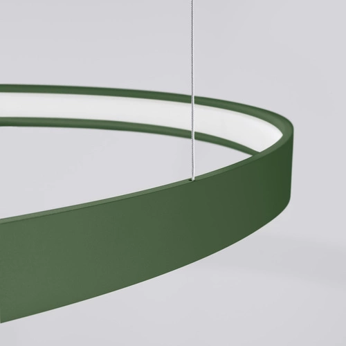 Nowoczesny żyrandol LED RIO 3 oliwkowy do salonu i jadalni, regulowana wysokość 110 cm