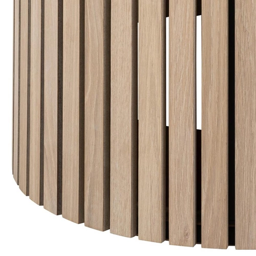 Stół okrągły do jadalni Linley 120 cm nowoczesny dąb naturalny na jednej nodze Actona