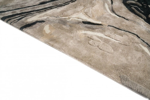 Dywan nowoczesny Blur Black szary melanż 200x300 ręcznie tkany do salonu Carpet Decor