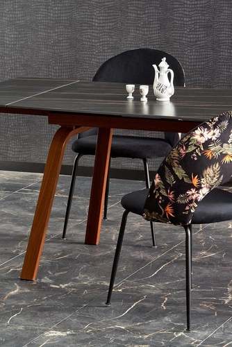 Stół rozkładany Nozel czarny marmur 140-200 cm nowoczesny do jadalni i salonu granitowy