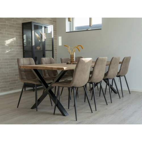 Stół Toulon dębowy do jadalni 100x300 loftowy na czarnych nogach