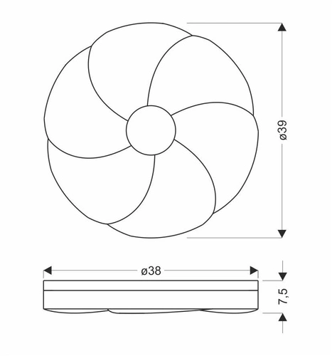 Plafon sufitowy LED Fiorino nowoczesny biały z drewnem 39cm do salonu i sypialni