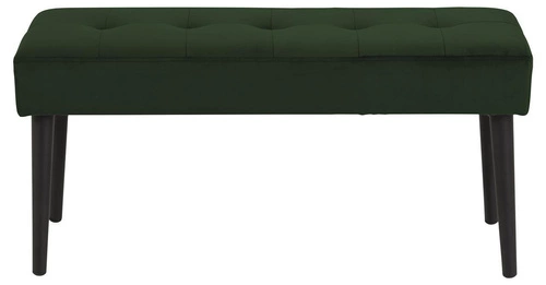 Ławka tapicerowana Glory VIC forest green pikowana do przedpokoju glamour na czarnych nogach