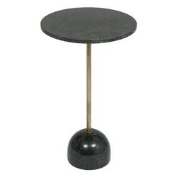 Stolik kawowy okrągły Nema Atmosphera marmurowy zielony glamour złoty do salonu