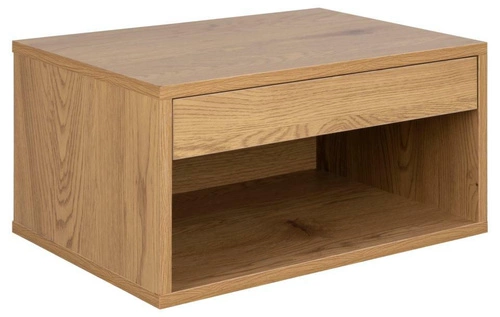 Szafka nocna Cholet wisząca 50 cm z szufladą w stylu skandynawskim Actona naturalny dąb