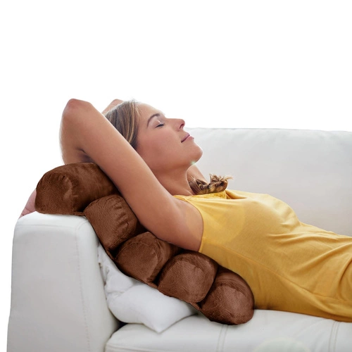 Poduszka na krzesło wielopozycyjna Sensly brązowa do salonu nowoczesna Intesi