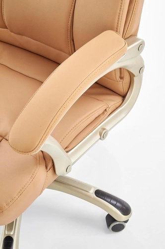 Fotel biurowy ergonomiczny Mondes beżowy skórzany obrotowy z regulacją do biura Intesi