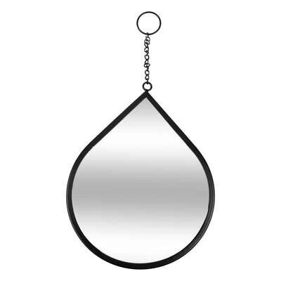 Zestaw 3 luster Drop owalnych w czarnej ramie loftowych na ścianę do przedpokoju