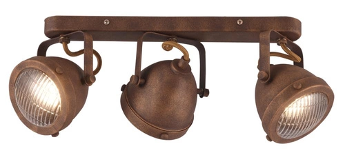 Lampa sufitowa Frodo nowoczesna regulowana 3-punktowa do salonu i sypialni rdzawa