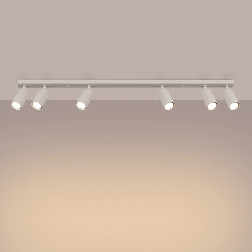 Plafon sufitowy RING 6L nowoczesny beżowy stalowy z ruchomymi kloszami do salonu