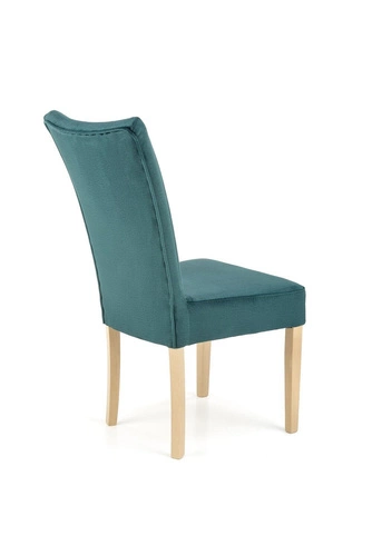 Krzesło tapicerowane Xsavier do jadalni zielone welurowe z drewnianymi nogami Intesi