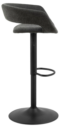 Hoker Grace szary ciemny aksamitny z oparciem i podłokietnikami regulowany do kuchni Actona