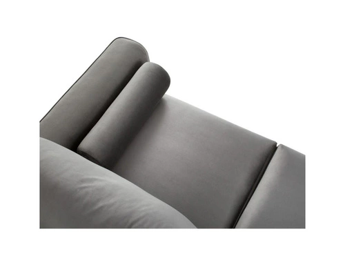 Narożnik z funkcją spania Leona Light Grey Velvet Lewostronna kolor nóg złoty