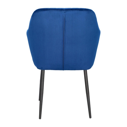 Krzesło do jadalni tapicerowane welur granatowy Emilia Actona z podłokietnikami glamour