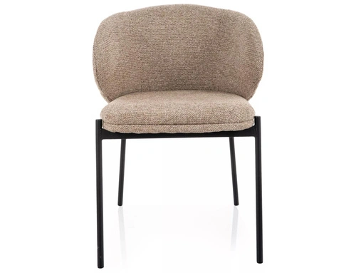 Krzesło Elsme tapicerowane beżowe z podłokietnikami do jadalni