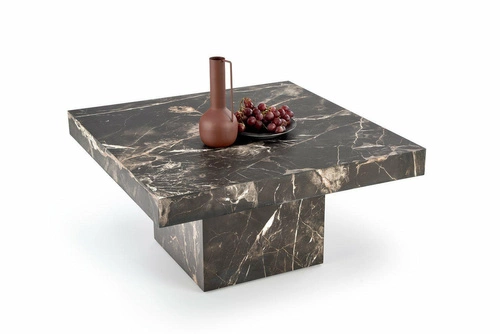 Liton nowoczesny stolik kawowy kwadratowy czarny marmur do salonu glamour 80x80 cm