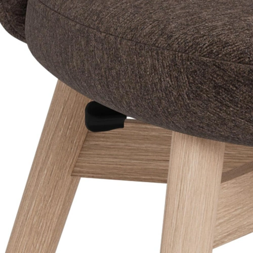 Krzesło Joy tapicerowane do jadalni brązowe dąb bielony Actona