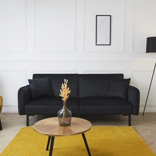 Sofa rozkładana Giulia czarna nowoczesna z funkcją spania do salonu i pokoju młodzieżowego