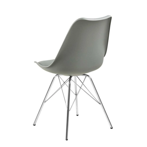 Krzesło do jadalni Eris Actona szare nowoczesne z tworzywa i ekoskóry łatwe w czyszczeniu