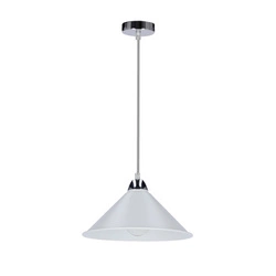 Lampa wisząca Avola biała chrom nowoczesna regulowana do salonu kuchni jadalni 26 cm