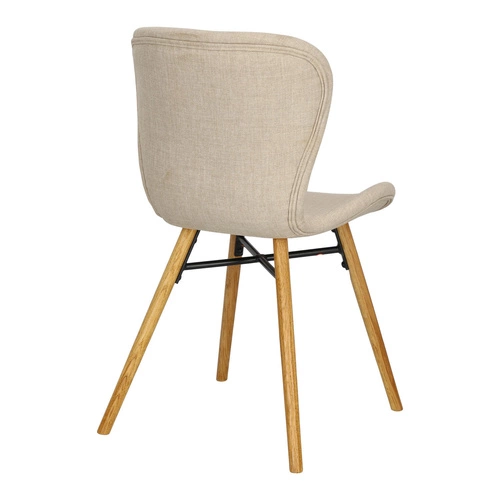 Krzesło tapicerowane Batilda Actona beżowe do jadalni nowoczesne z drewnianymi nogami