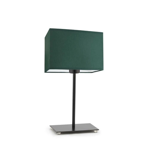 Lampka nocna do sypialni AMALFI nowoczesna z abażurem zielonym i czarną podstawą LYSNE