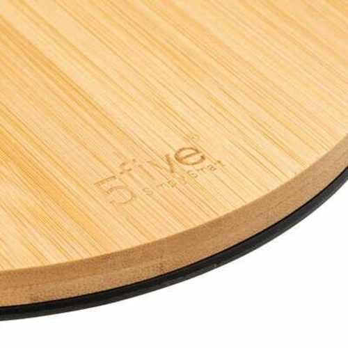 Kosz na śmieci do łazienki Modern 3l biały metalowy z bambusową pokrywą z pedałem 5five