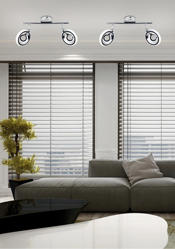 Lampa sufitowa LED Celt nowoczesna chromowana z regulacją do salonu lub sypialni 40 cm