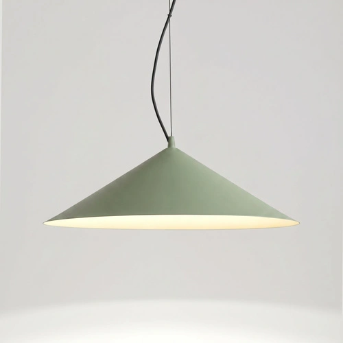 Lampa wisząca FINT LED oliwkowa regulowana do salonu 50 cm
