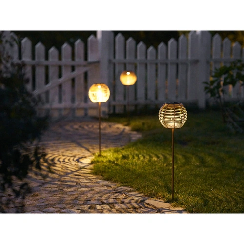 Lampion ogrodowy solar LED Carlisle House Nordic, brązowy 70 cm IP44