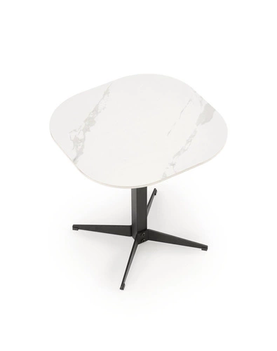 Stolik kawowy Dalita kwadratowy biały marmur 50x50 cm nowoczesny loftowy do salonu Intesi