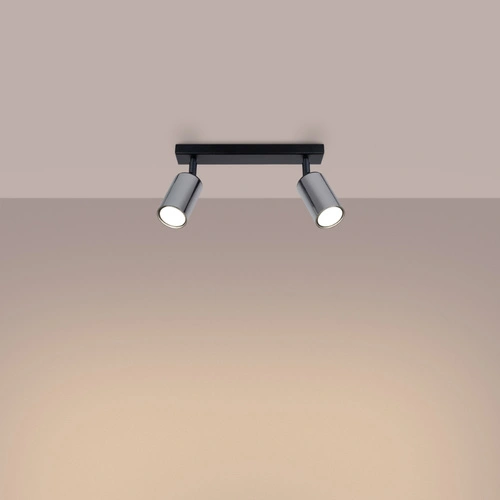 Plafon sufitowy WINX 2 czarny chrom nowoczesny LED do salonu i sypialni 30 cm SOLLUX