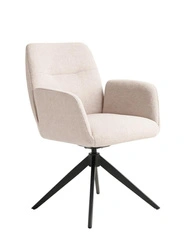 Krzesło obrotowe Roxana do jadalni tapicerowane z podłokietnikami