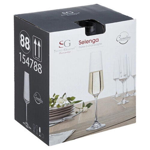 Zestaw 6 kieliszków do szampana Selenga 160ml szklane