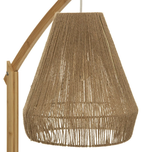 Lampa stojąca boho Palm Atmosphera naturalna drewniana do salonu z abażurem bambusowym