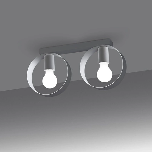 Plafon sufitowy TITRAN 2 biały nowoczesny metalowy do salonu i kuchni SOLLUX LIGHTING