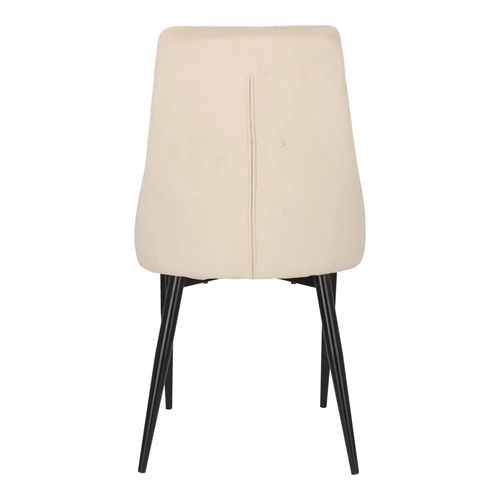 Krzesło tapicerowane Loretta velvet beżowe do jadalni i salonu nowoczesne na czarnych nogach Intesi