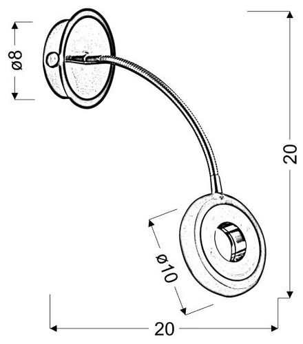 Kinkiet Arm 1x5W LED czarny/chrom